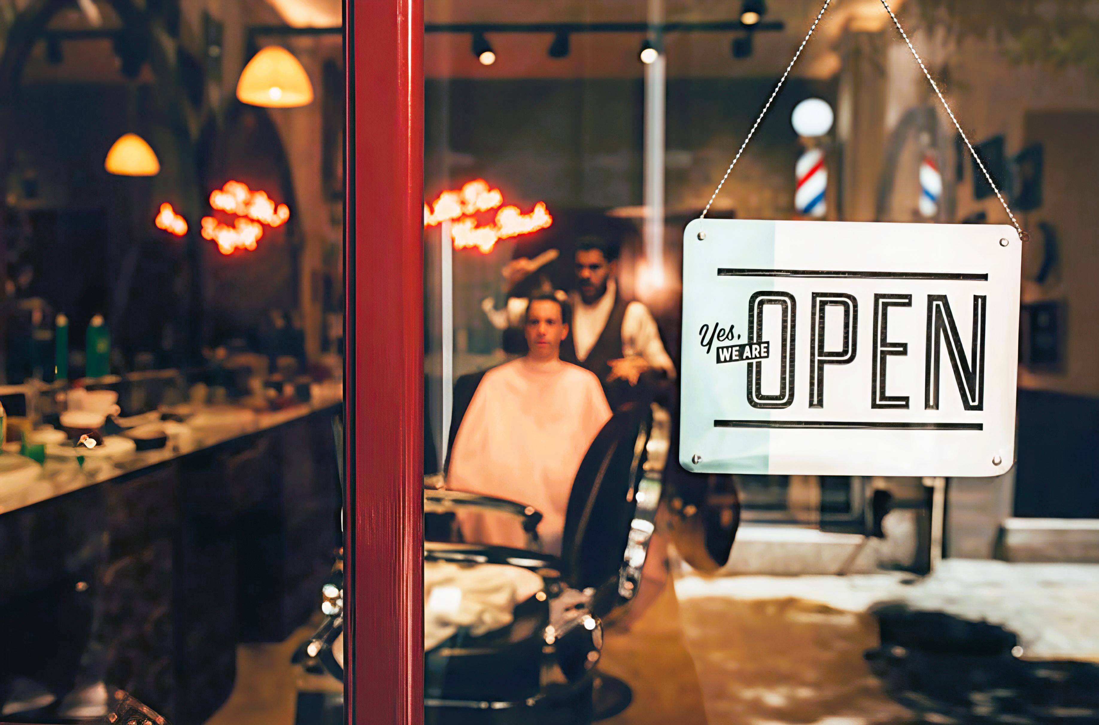 Entrada de la barbería